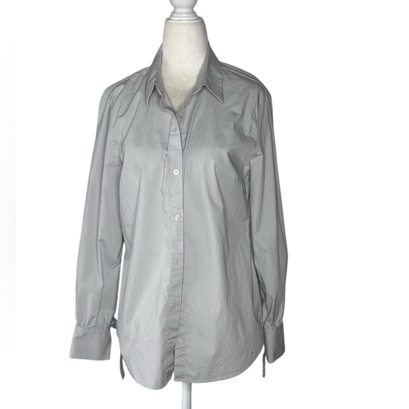 Banana Republic Factory Gray Long Sleeve Button Down Shirt size 10 - Picture 2 of 11